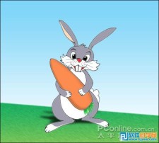 设计一只可爱的卡通小灰兔