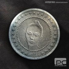 Photoshop制作颓废生锈效果的金属硬币