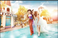 Photoshop调出梦幻童话效果韩式婚纱照教程