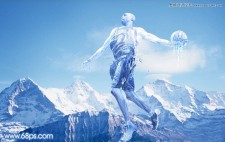 PS合成教程：合成震撼效果的灌篮冰人图片