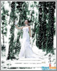 photoshop制作婚纱雪景照片