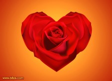 Photoshop制作简单的情人节心形玫瑰效果图