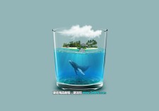 Photoshop合成玻璃瓶中的海岛场景