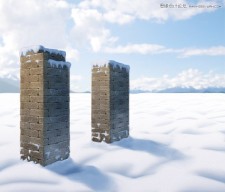 Photoshop给建筑物添加冬季积雪效果教程