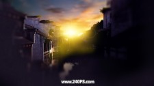 PS给照片添加夕阳的光效效果，给江南水乡照片添加夕阳美景效果