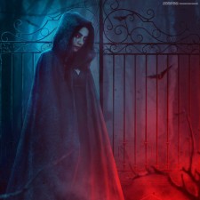 Photoshop合成暗黑风格的女巫恐怖场景图片教程