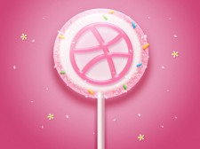 设计可爱的粉色棒棒糖